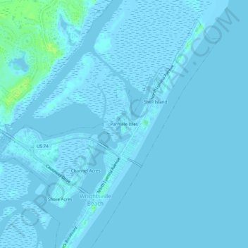 Mappa topografica Parmele Isles, altitudine, rilievo