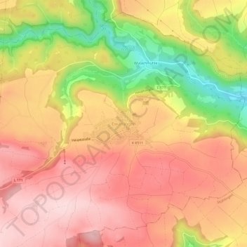 Mappa topografica Ewattingen, altitudine, rilievo