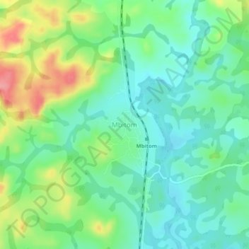 Mappa topografica Mbitom, altitudine, rilievo