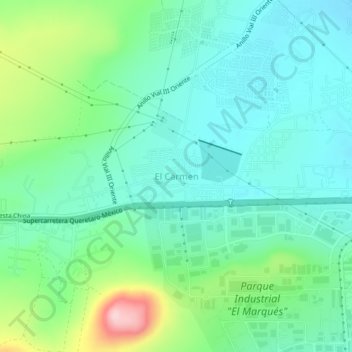 Mappa topografica El Carmen, altitudine, rilievo