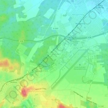 Mappa topografica Weichselbaum, altitudine, rilievo