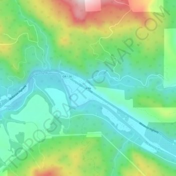 Mappa topografica Vida, altitudine, rilievo