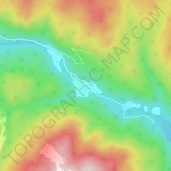 Mappa topografica Brookmere, altitudine, rilievo