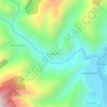 Mappa topografica Lagunillas, altitudine, rilievo