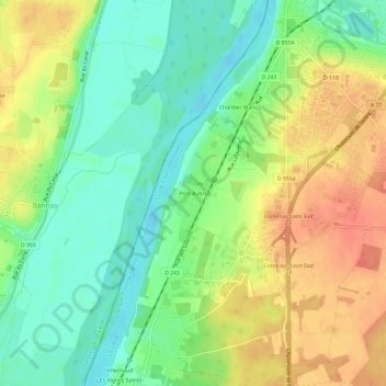 Mappa topografica Port Aubry, altitudine, rilievo