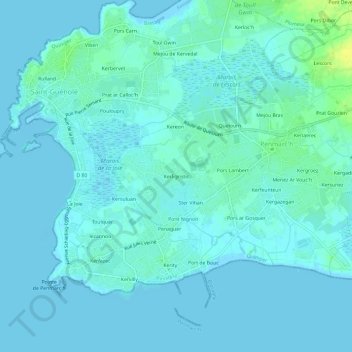 Mappa topografica Kerligristic, altitudine, rilievo