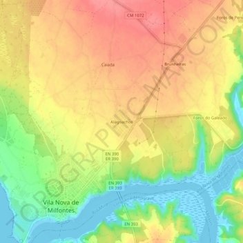 Mappa topografica Alagoachos, altitudine, rilievo