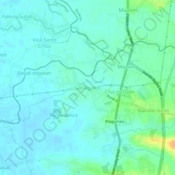 Mappa topografica San Agustin, altitudine, rilievo