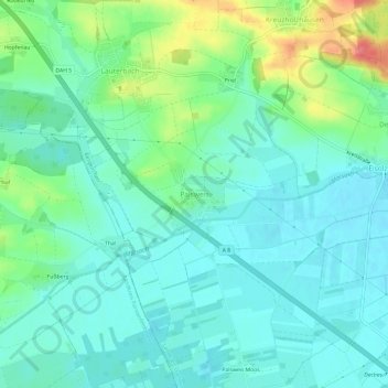 Mappa topografica Palsweis, altitudine, rilievo
