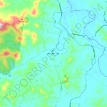 Mappa topografica Amamoor, altitudine, rilievo