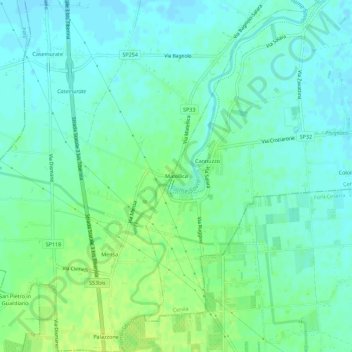 Mappa topografica Matellica, altitudine, rilievo