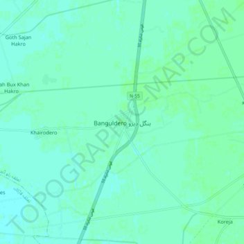 Mappa topografica Bangul Dero, altitudine, rilievo