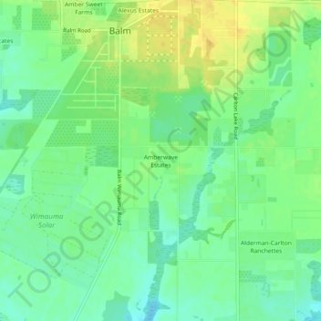 Mappa topografica Amberwave Estates, altitudine, rilievo