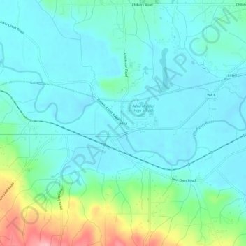 Mappa topografica Adna, altitudine, rilievo