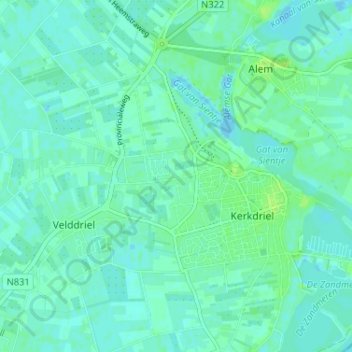 Mappa topografica Hoorzik, altitudine, rilievo