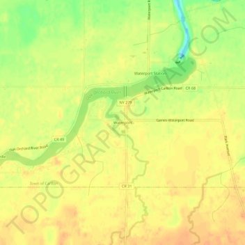 Mappa topografica Waterport, altitudine, rilievo