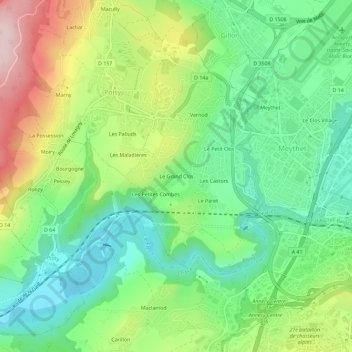 Mappa topografica Le Grand Clos, altitudine, rilievo