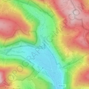 Mappa topografica Menzenschwander Wasserfälle, altitudine, rilievo
