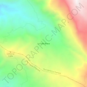 Mappa topografica La Caña Brava, altitudine, rilievo