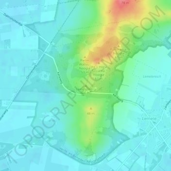 Mappa topografica Lemelerberg, altitudine, rilievo