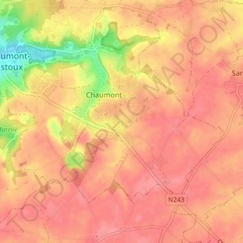 Mappa topografica Somville, altitudine, rilievo