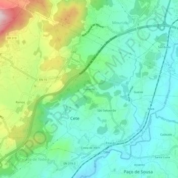 Mappa topografica Valverde, altitudine, rilievo