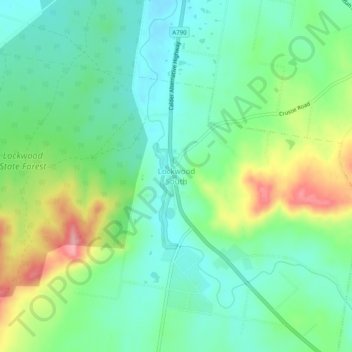 Mappa topografica Lockwood South, altitudine, rilievo