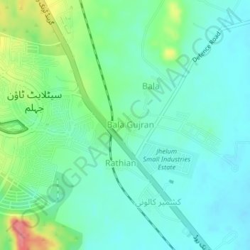 Mappa topografica Millad Chowk, altitudine, rilievo