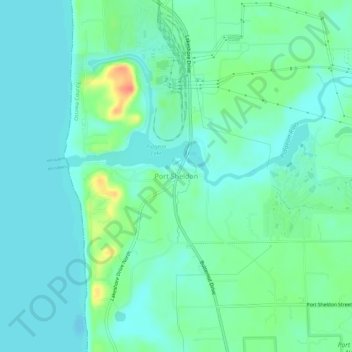 Mappa topografica Port Sheldon, altitudine, rilievo
