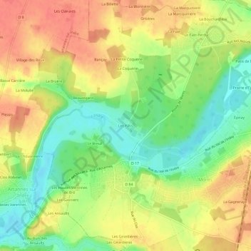 Mappa topografica Les Pâtis, altitudine, rilievo