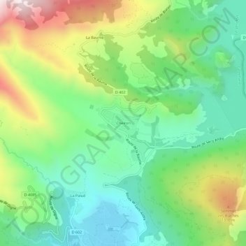 Mappa topografica Cheiron, altitudine, rilievo