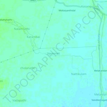 Mappa topografica Nemmeli, altitudine, rilievo