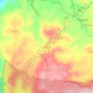 Mappa topografica Layasin, altitudine, rilievo
