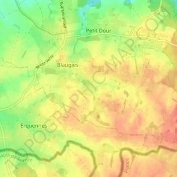 Mappa topografica Hardré, altitudine, rilievo
