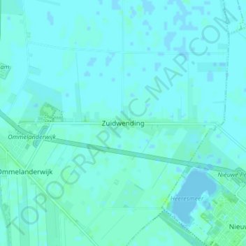 Mappa topografica Zuidwending, altitudine, rilievo