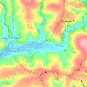 Mappa topografica Knapp Mill, altitudine, rilievo