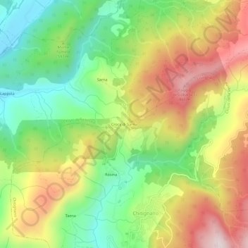 Mappa topografica Croce di Sarna, altitudine, rilievo