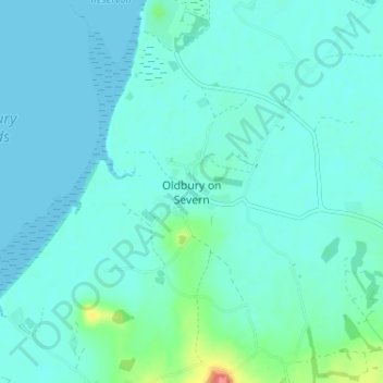 Mappa topografica Oldbury on Severn, altitudine, rilievo
