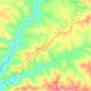 Mappa topografica Cegonhas, altitudine, rilievo