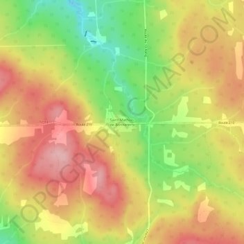 Mappa topografica Saint-Mathias-de-Bonneterre, altitudine, rilievo