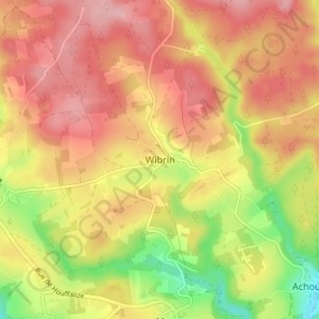 Mappa topografica Wibrin, altitudine, rilievo