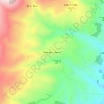 Mappa topografica Galte Jatun Loma, altitudine, rilievo