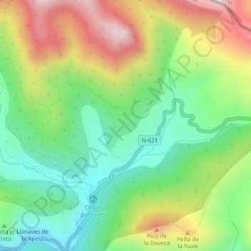 Mappa topografica La Bobia, altitudine, rilievo