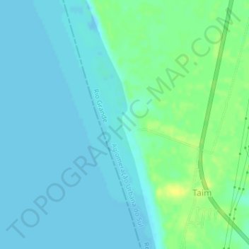 Mappa topografica Praia da Capilha, altitudine, rilievo