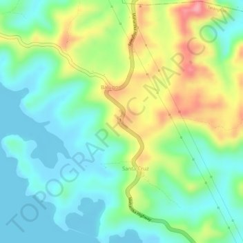 Mappa topografica Elevation 105 meters, altitudine, rilievo