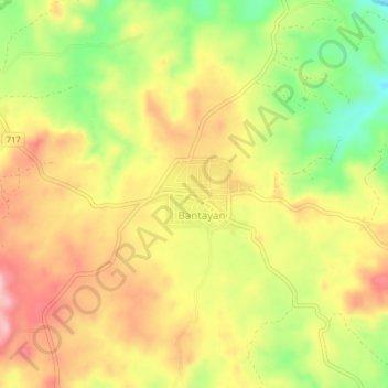 Mappa topografica Bantayan, altitudine, rilievo