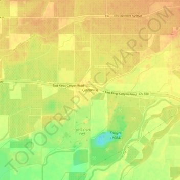Mappa topografica Centerville, altitudine, rilievo
