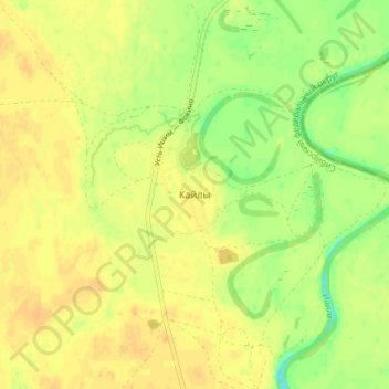 Mappa topografica Кайлы, altitudine, rilievo