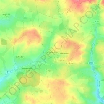 Mappa topografica La Boulanchère, altitudine, rilievo