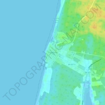 Mappa topografica Furadouro, altitudine, rilievo